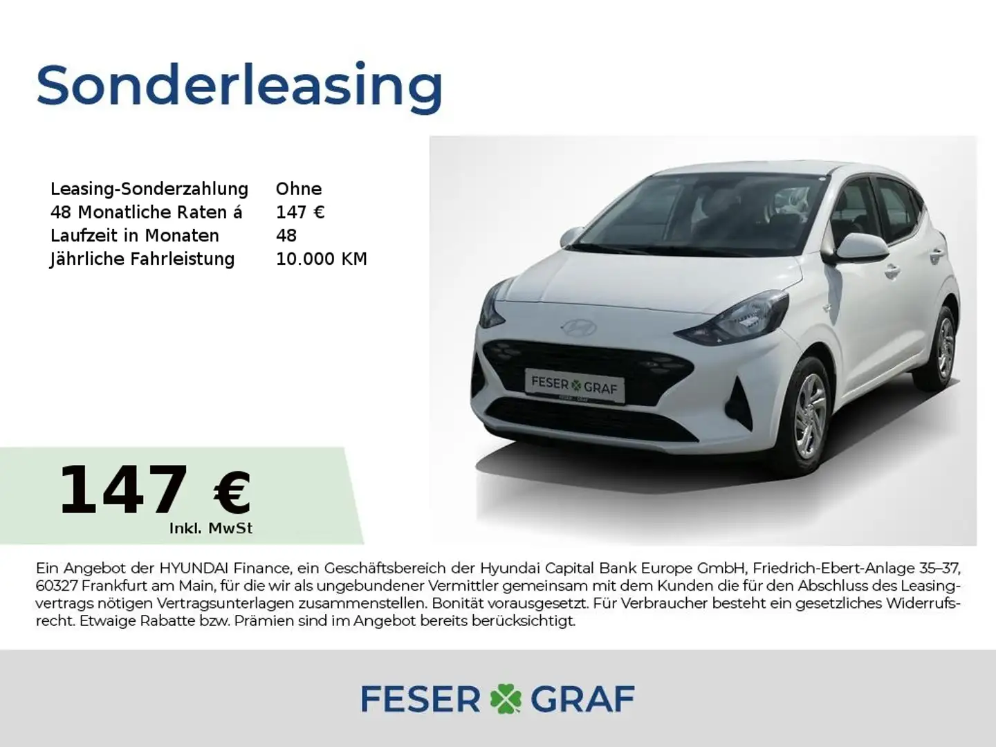 Hyundai i10 SELECT NAVI KAMERA CARPLAY KLIMA USB Weiß - 1