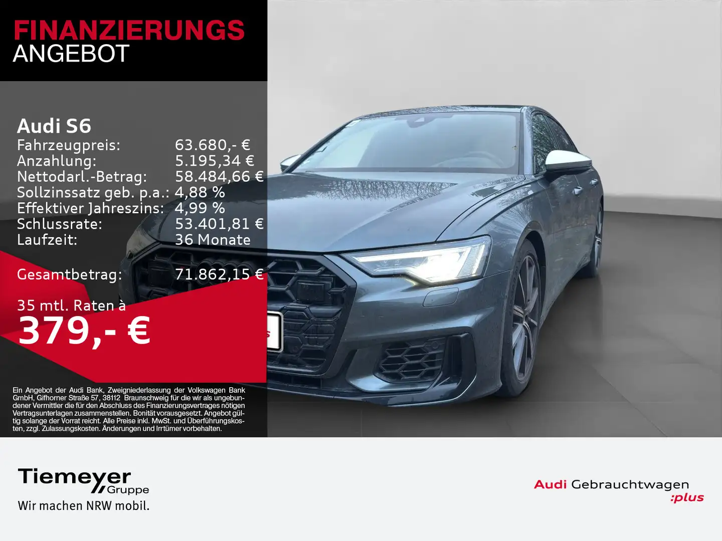 Audi S6 TDI Q MATRIX BuO VIRTUAL+ LM20 Gris - 1