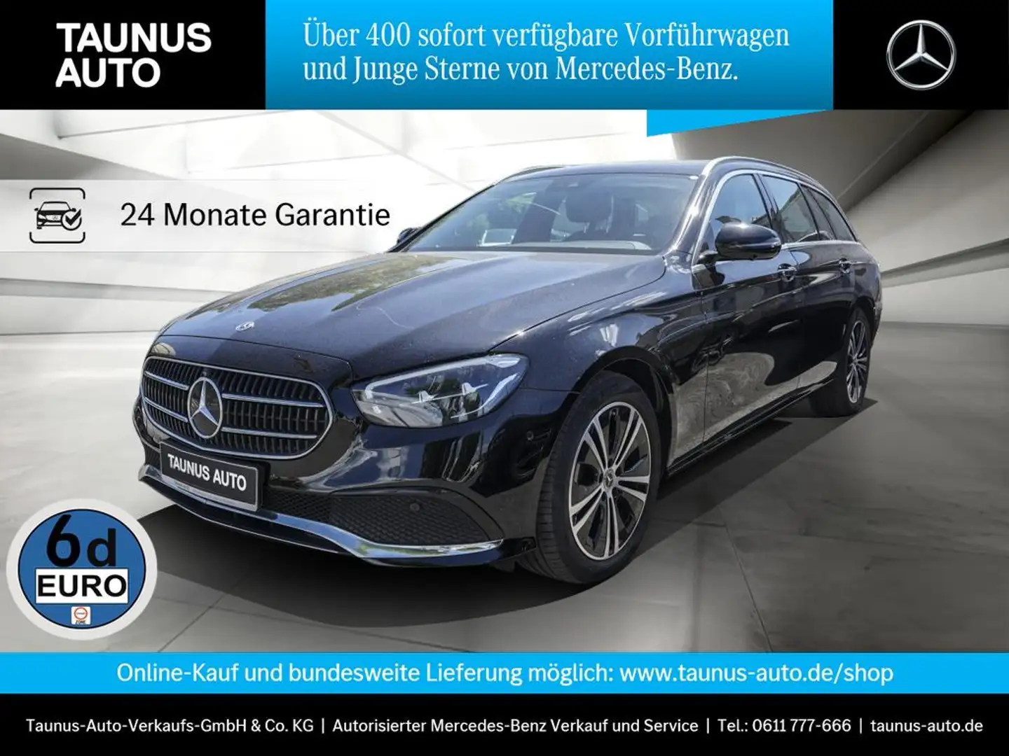 Mercedes-Benz E 220 d 4M T AVANTGARDE MBUX AKTIV-SITZE AHK LED Zwart - 1