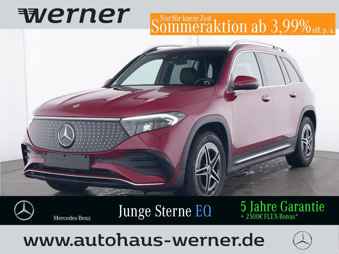 Mercedes-Benz EQB 300 4M AMG-ADV+ PANO AHK DISTRO SOUND KEYLGO Roşu - 1