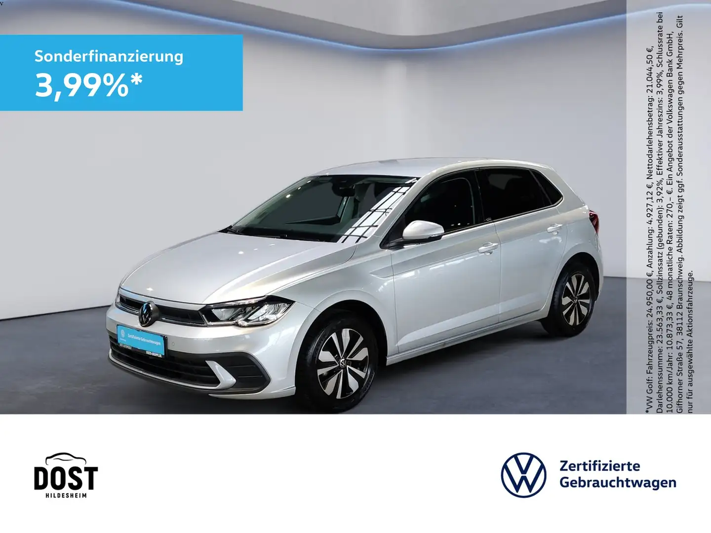 Volkswagen Polo 1.0 TSI Move DAB+KLIMA+LED+NAVI+PDC+SHZ Silber - 1