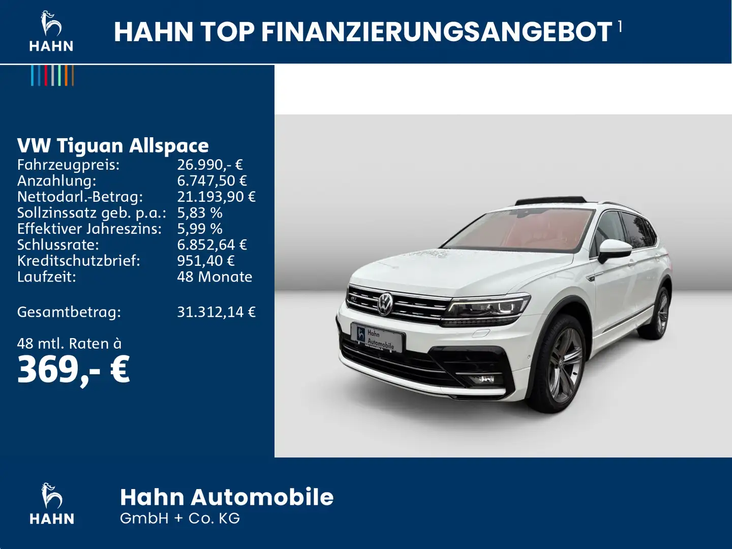 Volkswagen Tiguan Allspace 2.0TSI DSG 4M Highl R-Line Pano Weiß - 2