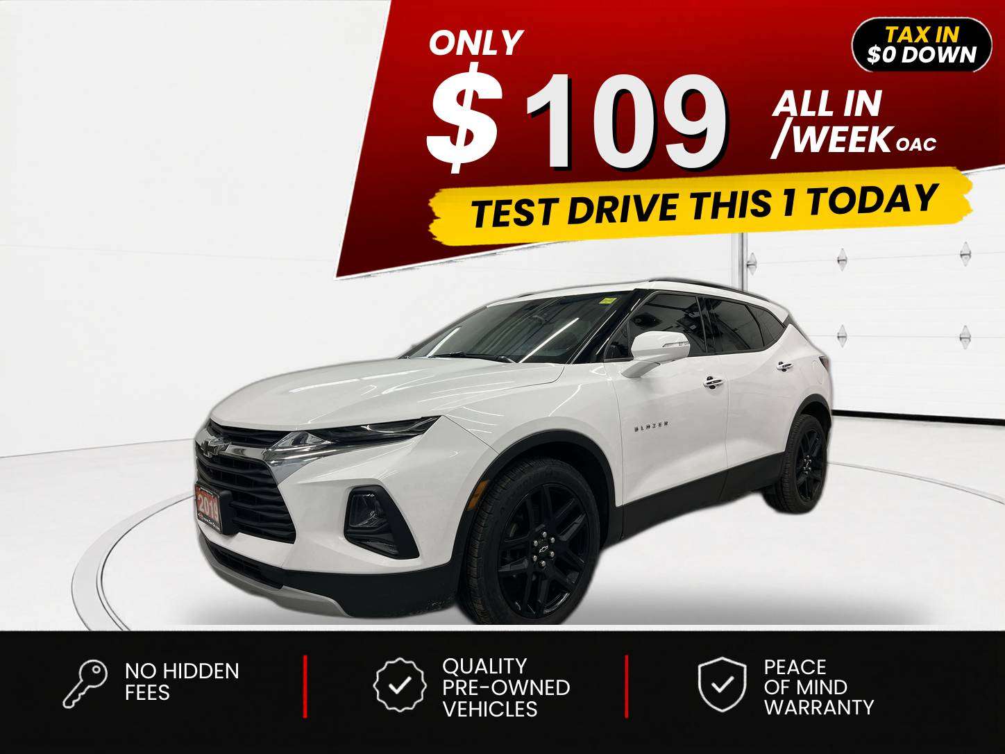 White 2019 Chevrolet Blazer SUV / Crossover All-Wheel Drive Automatic