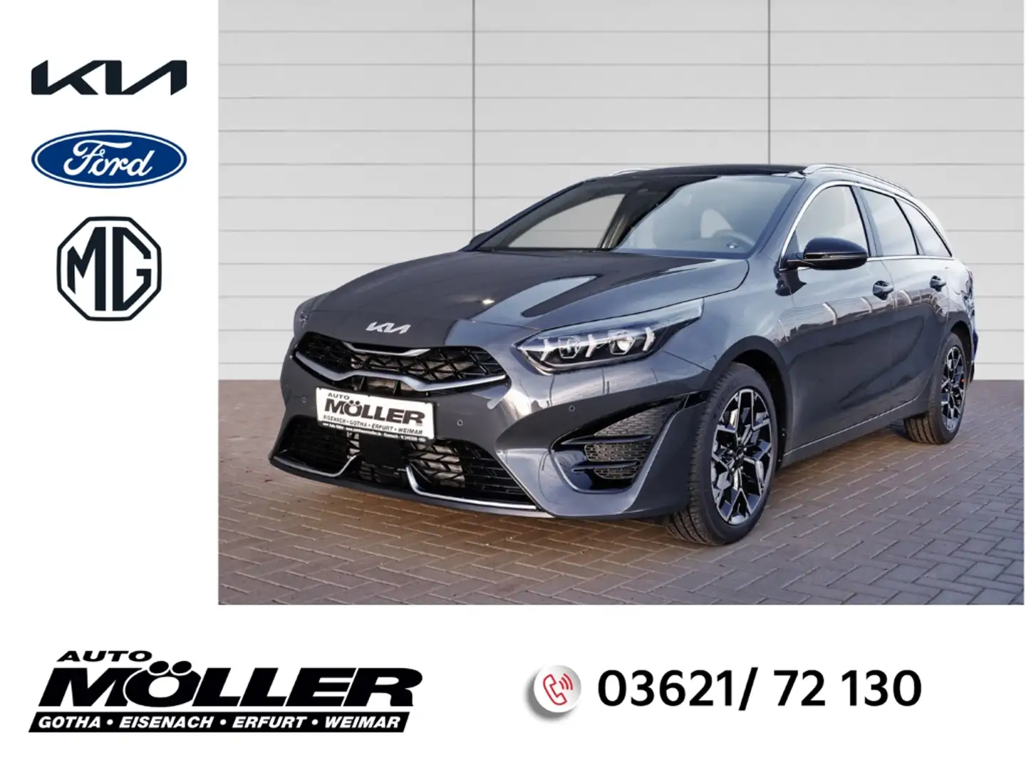Kia Ceed SW / cee'd SW 1.6D DCT7 GT-Line % Glasdach Techno Leder Navi Gris - 1