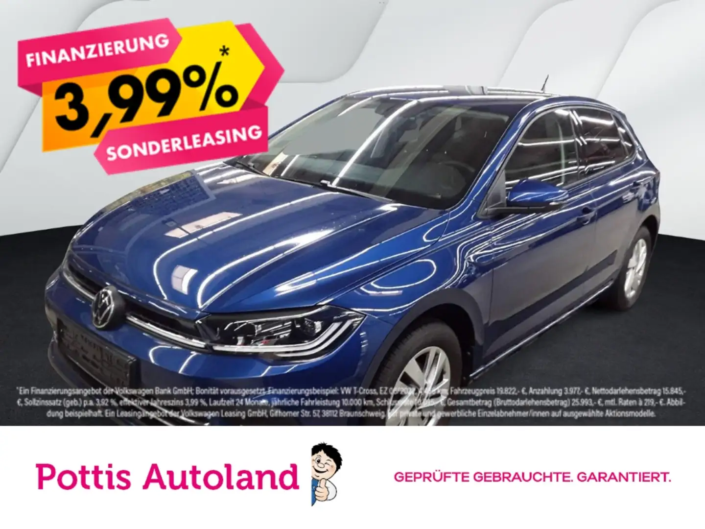 Volkswagen Polo 1.0 TSI DSG STYLE NAVI IQ.LIGHT SITZHZG PDC Blau - 1