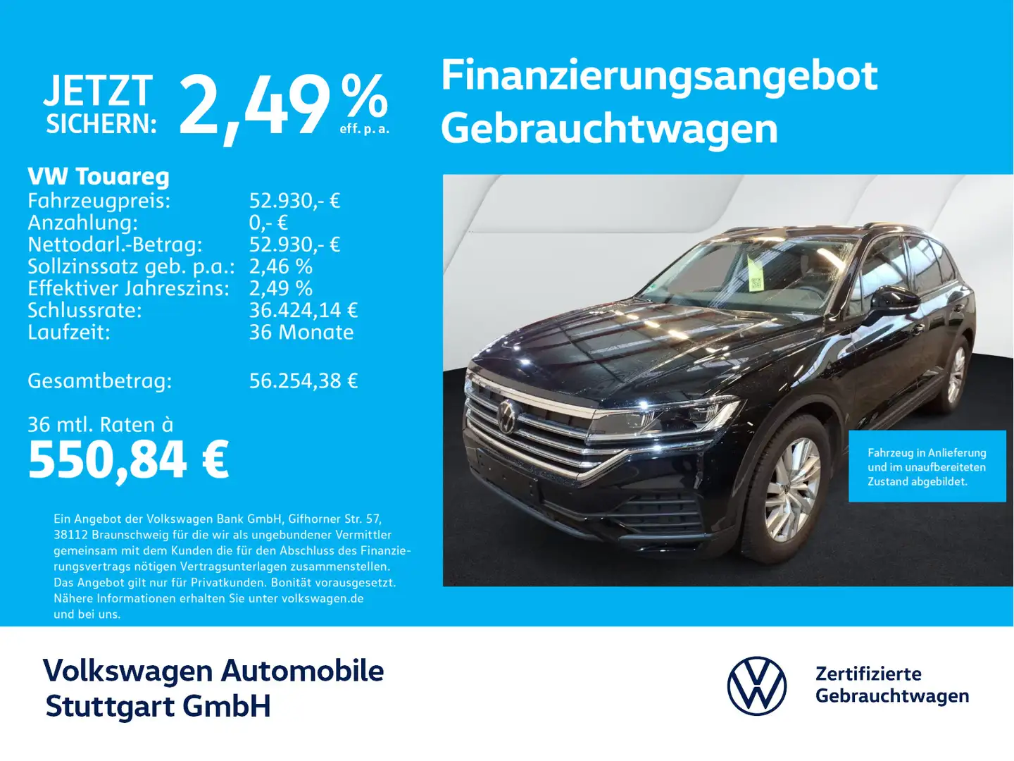 Volkswagen Touareg 3.0 TDI Navi Kamera AHK ACC LED SHZ Schwarz - 1