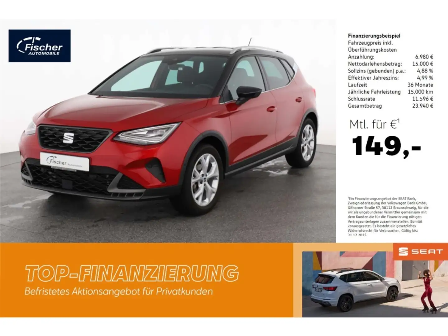 SEAT Arona 1.0 TSI FR AHK/NAV/VIRTUAL/LED/ACC/ Beige - 1