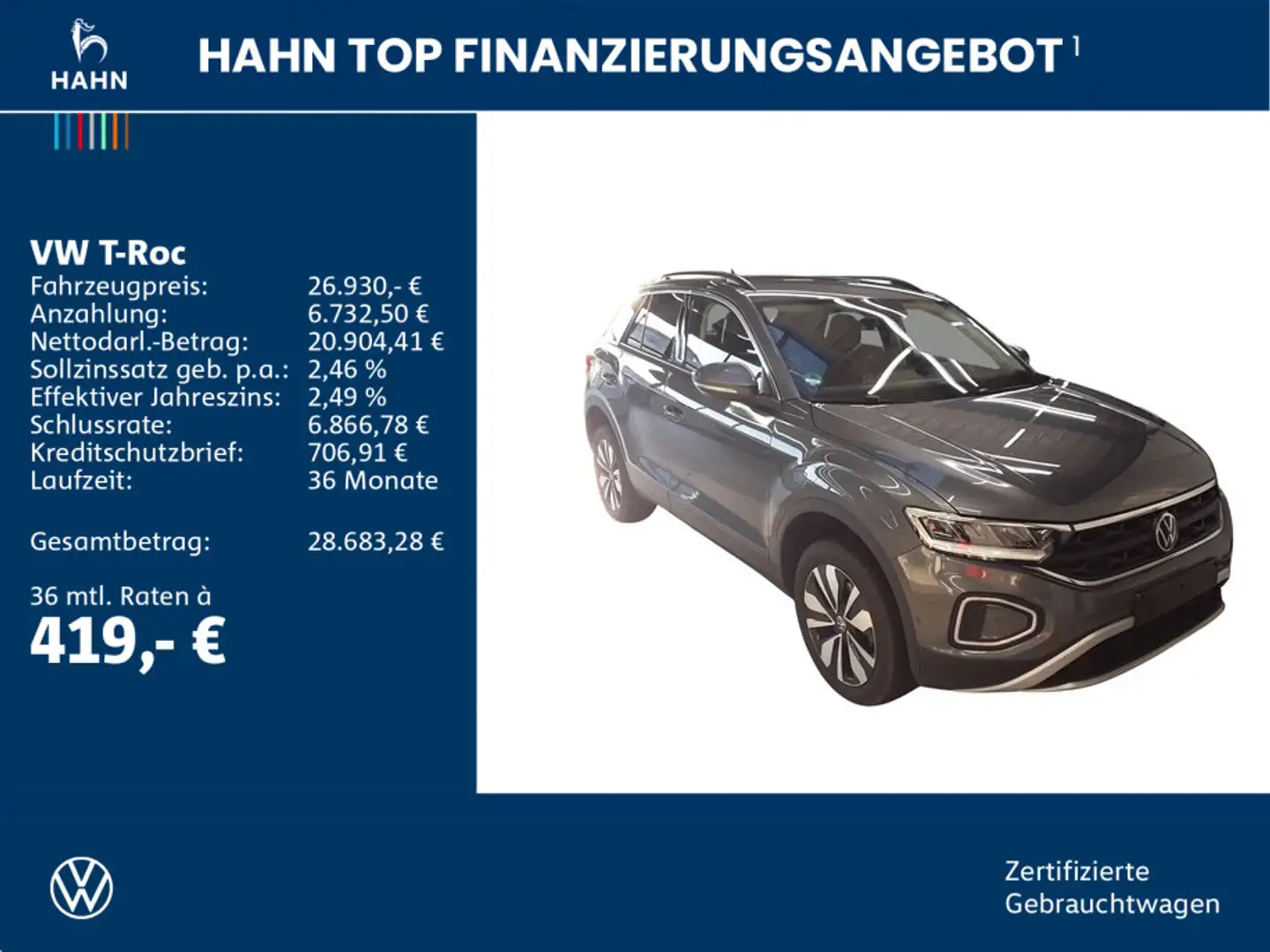 Volkswagen T-Roc 1.5TSI Move ACC AHK Cam LED Navi Sitzheiz Grau - 2