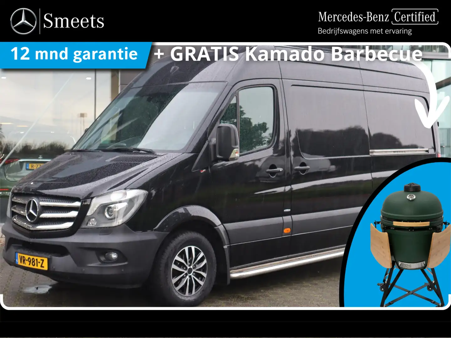 Mercedes-Benz Sprinter 319 CDI V6 XENON 2x SCHUIFDEUR Schwarz - 1