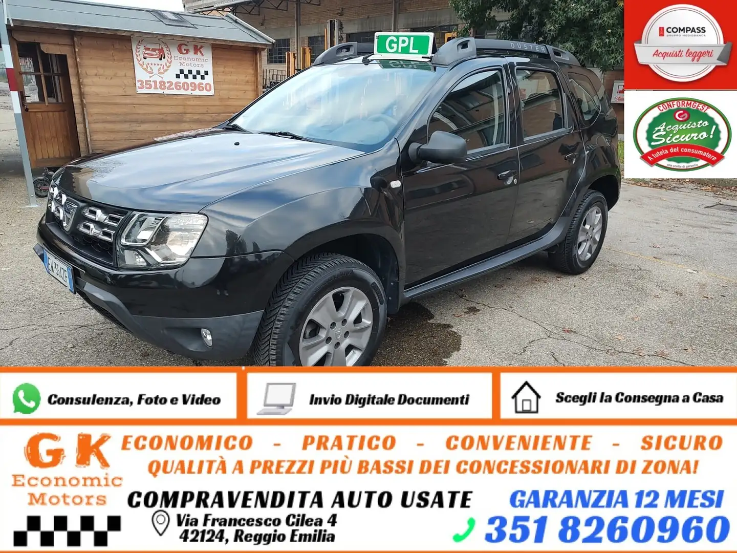 Dacia Duster 1.6 110CV 4x2 GPL Lauréate, GARANZIA L.12 MESI Noir - 1