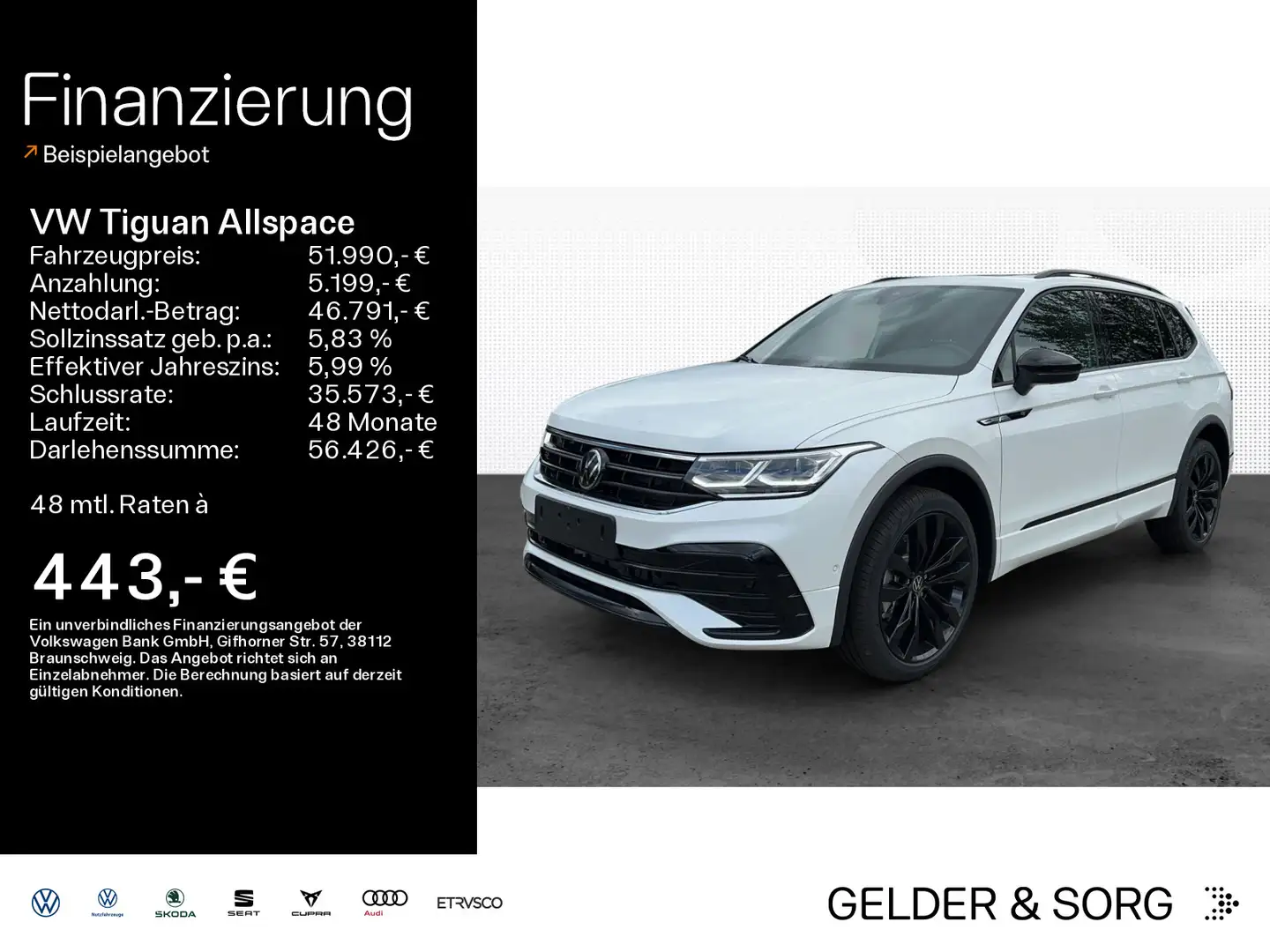 Volkswagen Tiguan Allspace R-Line TDI 20Z*360°*AHK*Panorama Weiß - 1