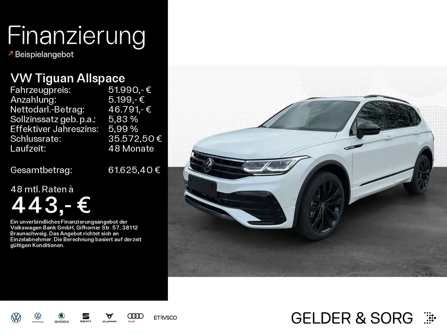 Volkswagen Tiguan Allspace R-Line TDI 20Z*360°*AHK*Panorama Bianco - 1