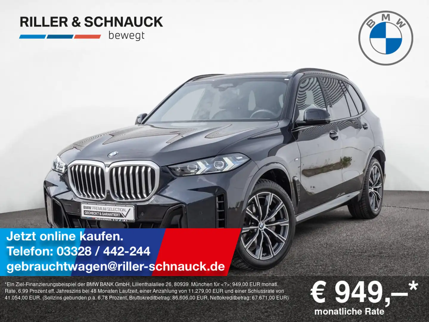 BMW X5 xDrive 40i M-Sport PANO+AHK+ACC+HUD+360°KA Schwarz - 1