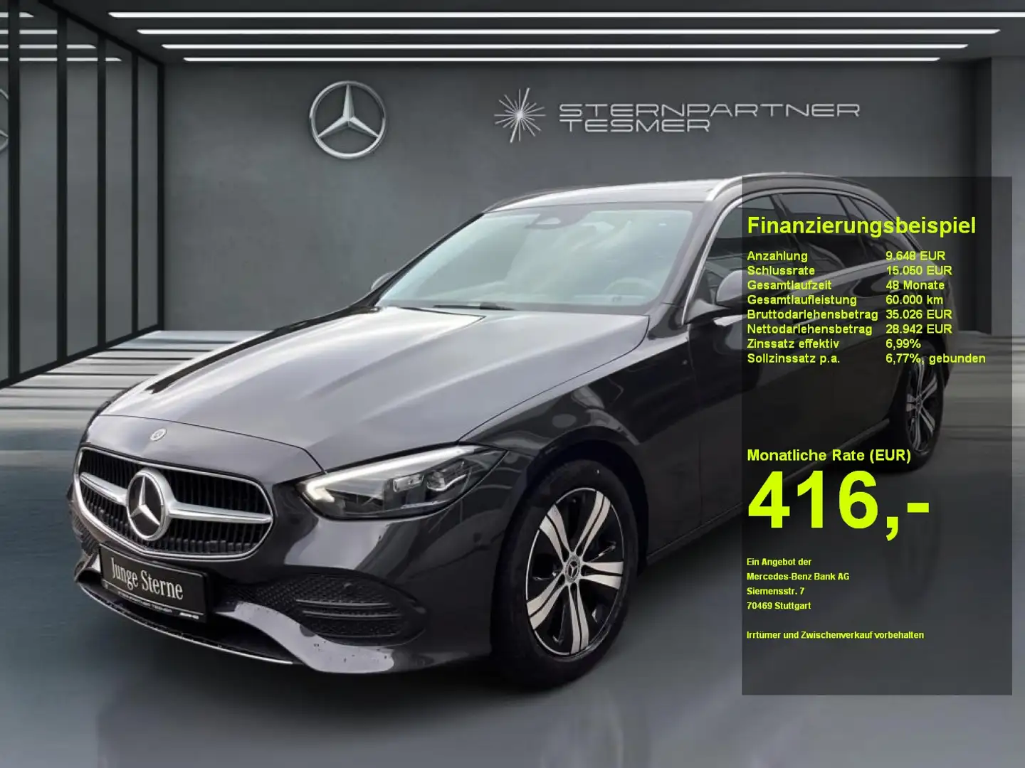 Mercedes-Benz C 200 T +Avantgarde+Pano+AHK+Kamera+Verk. Zeich. Grijs - 1