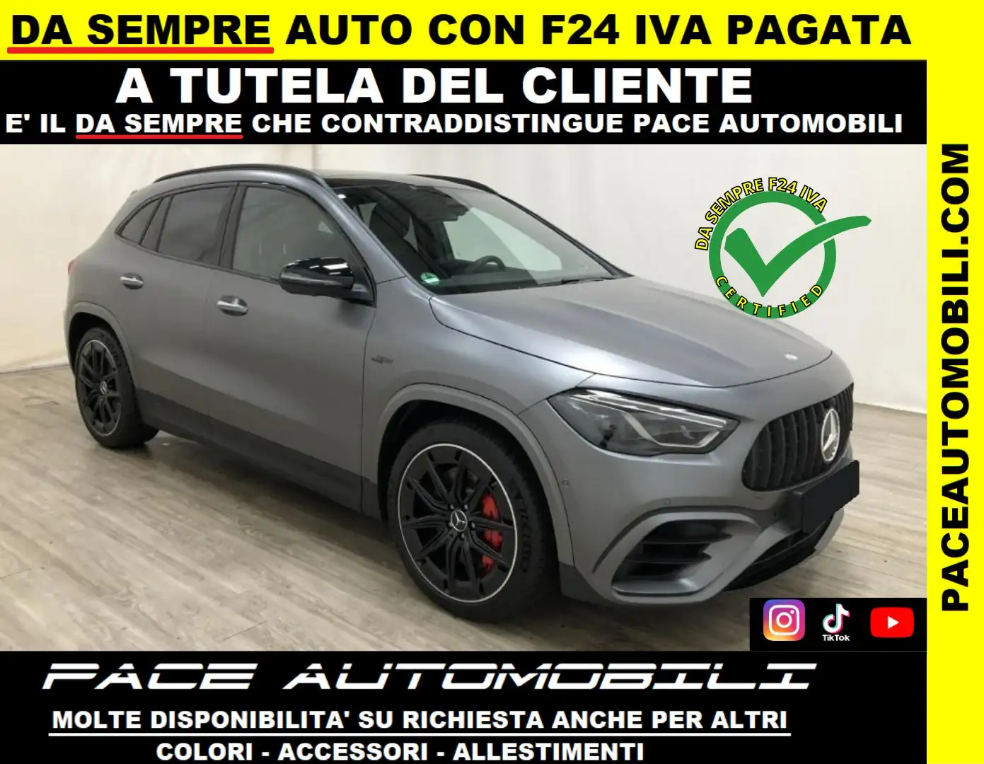 Mercedes-Benz GLA 45 AMG MAGNO S PREMIUM PLUS NIGHT TETTO PDC KAMERA 360 Grigio - 1