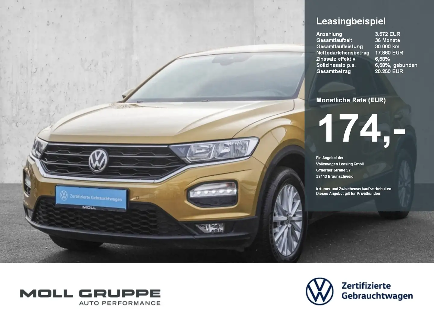 Volkswagen T-Roc 1.0 TSI NAVI LM PDC DYNLI SPURH 2XKLIMA Galben - 1