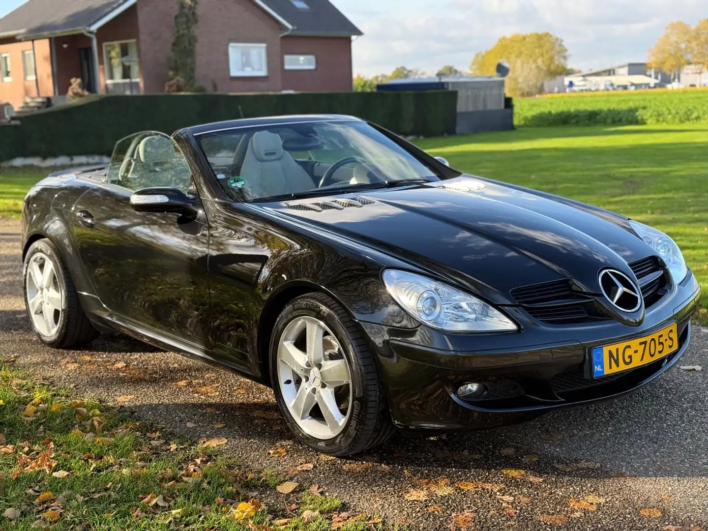 Mercedes-Benz SLK 200 K.|Cabriolet|Apk|Leder|Cruise|Airco| Siyah - 2