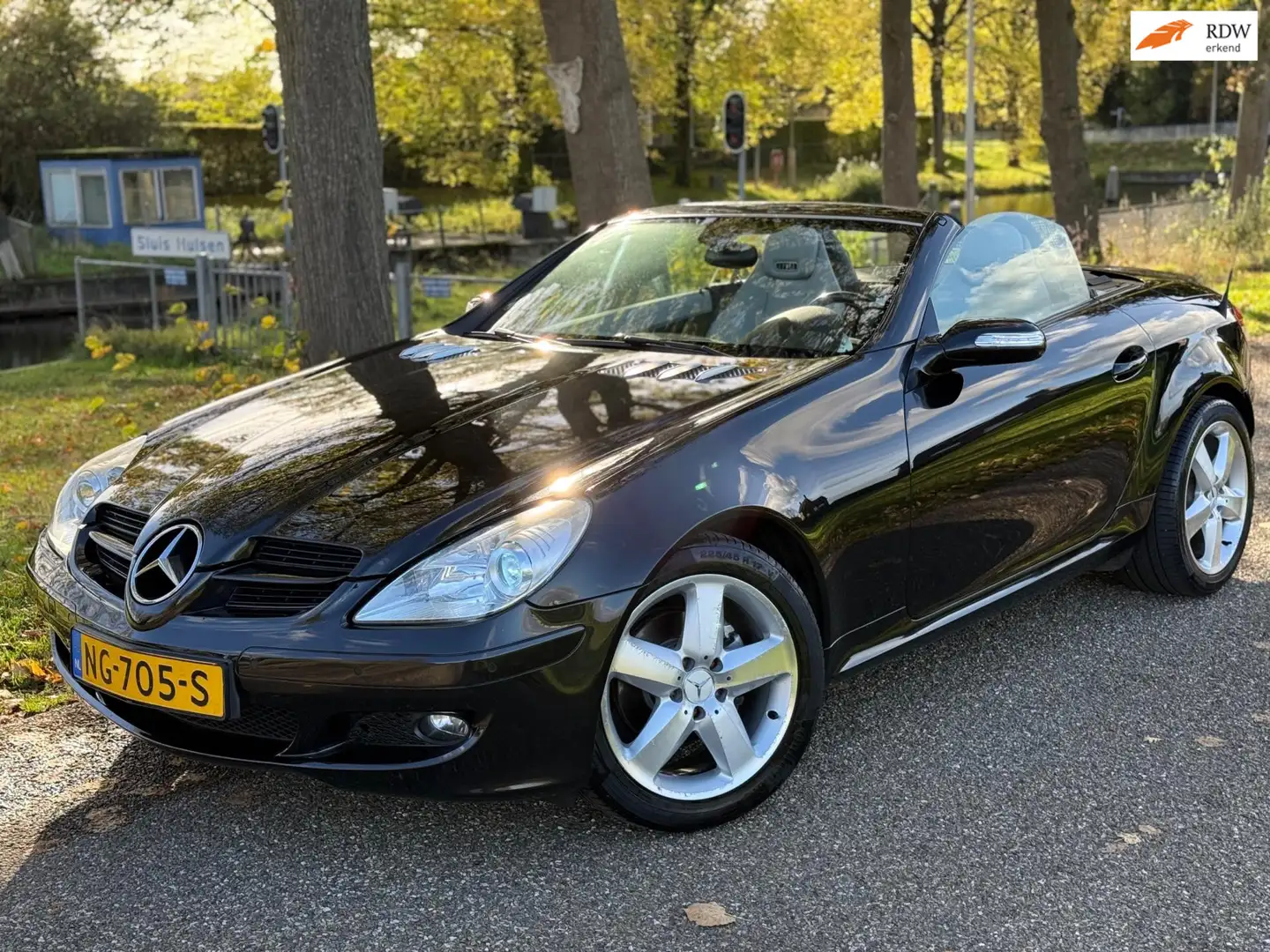 Mercedes-Benz SLK 200 K.|Cabriolet|Apk|Leder|Cruise|Airco| Siyah - 1