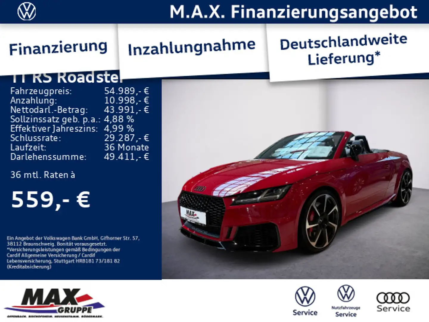Audi TT RS 2.5 TFSI quattro MATRIX LED+KAMER Rojo - 1