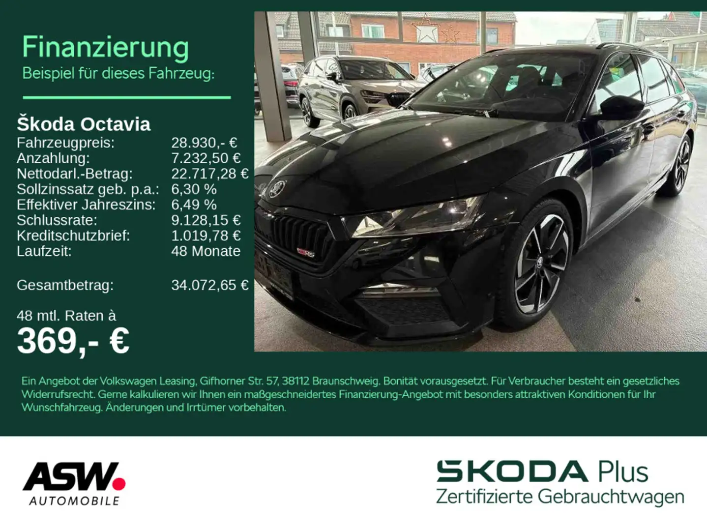 Skoda Octavia Combi RS 4x4 2.0 TDI DSG AHK HUD ACC RFK Schwarz - 1