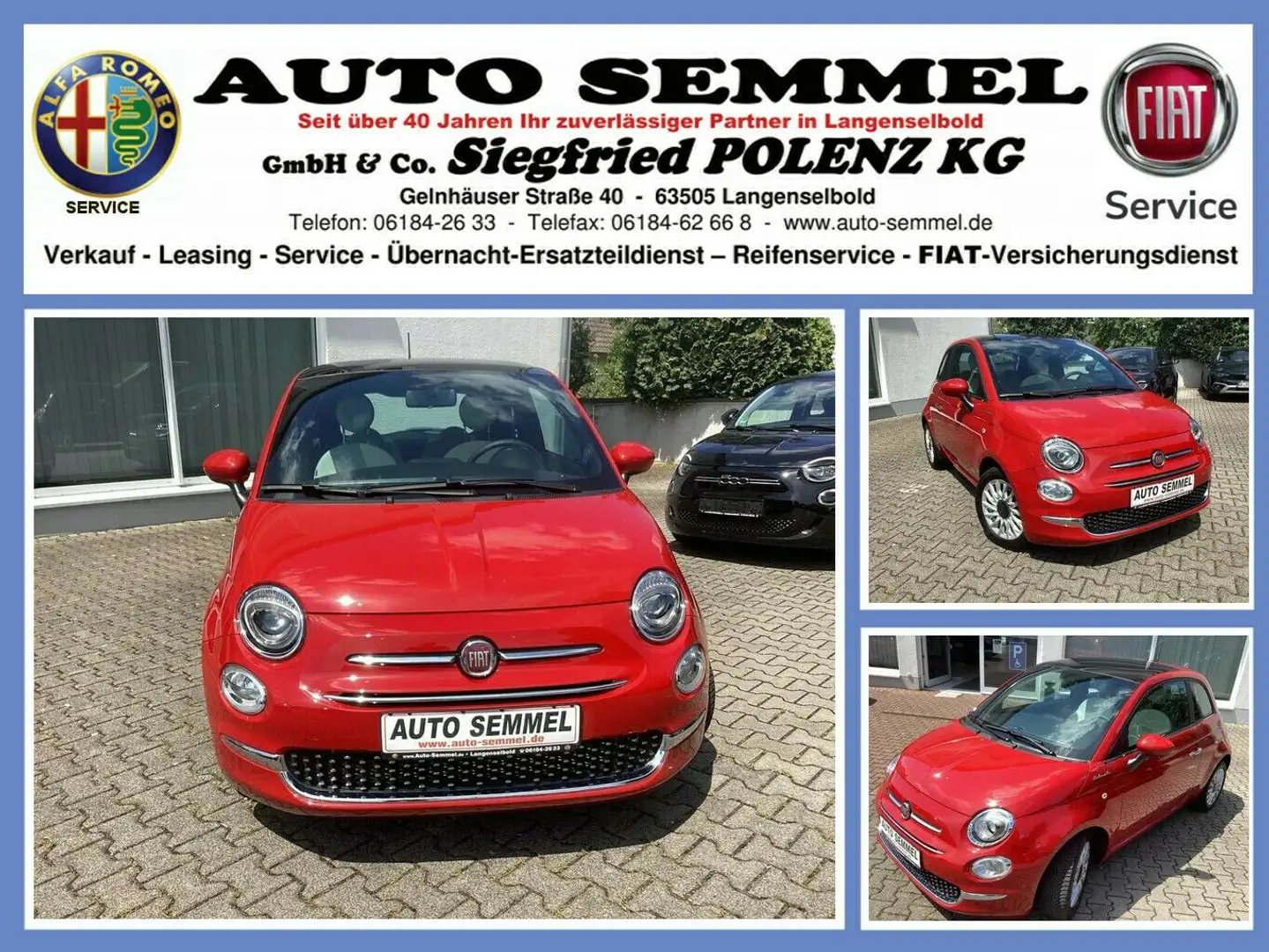 Fiat 500 1.0 Dolcevita Hybrid Rosso - 1