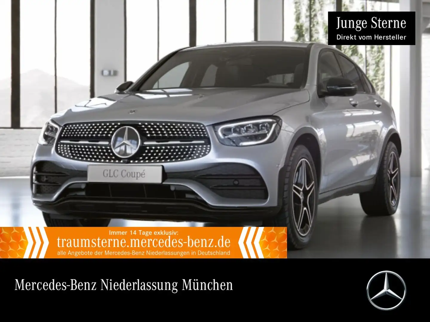 Mercedes-Benz GLC 220 d Coupé 4M AMG+NIGHT+360+AHK+LED+HUD+SPUR Silber - 1