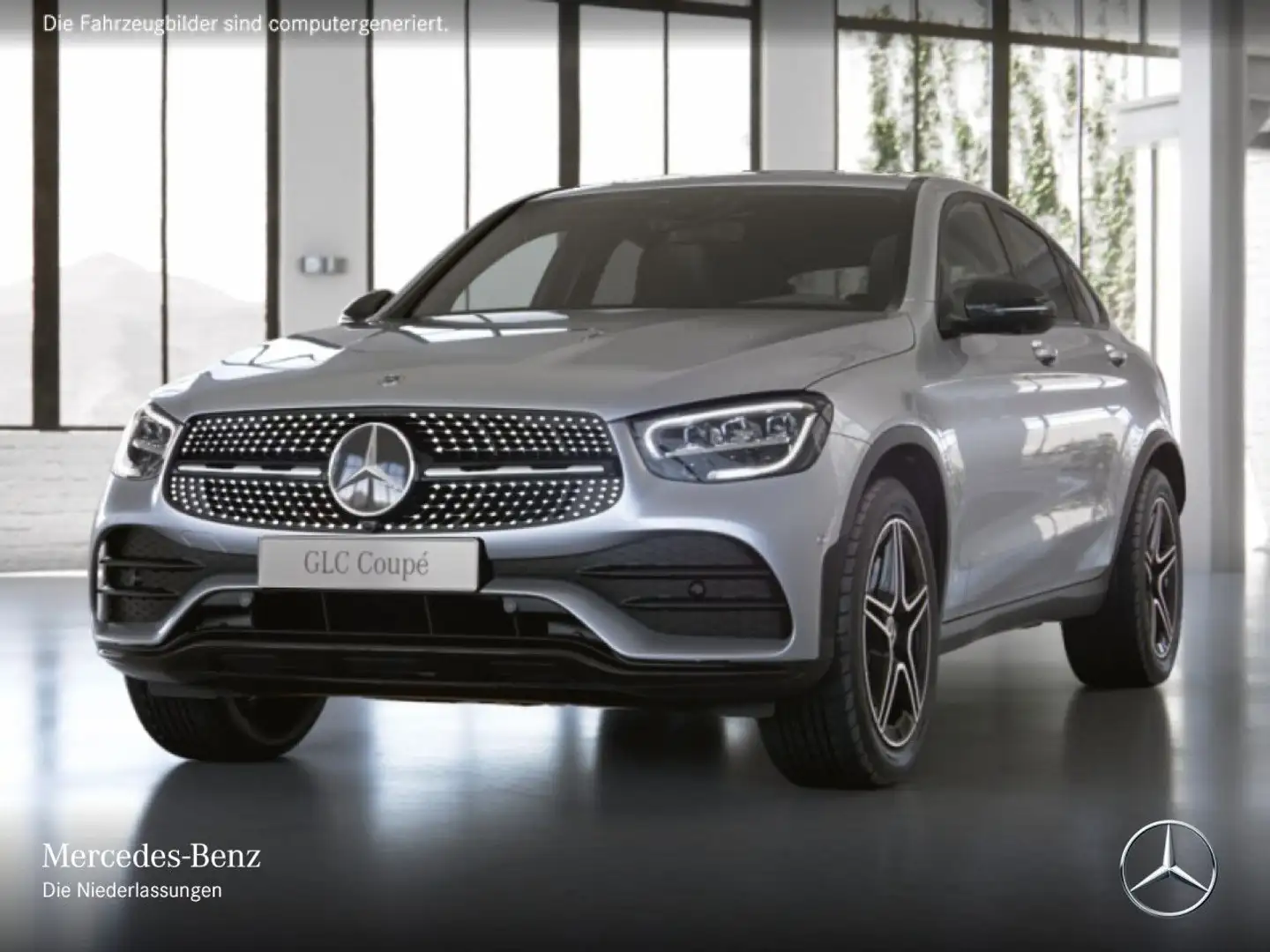 Mercedes-Benz GLC 220 d Coupé 4M AMG+NIGHT+360+AHK+LED+HUD+SPUR Silber - 2
