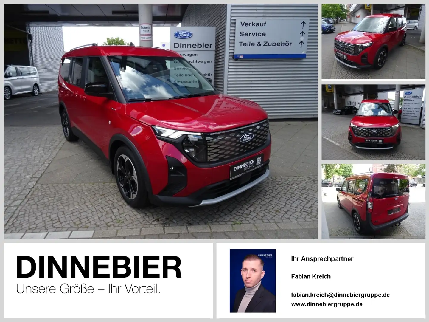 Ford Tourneo Courier ACTIVE Automatik +TWA+RFK+NAVI Rot - 1