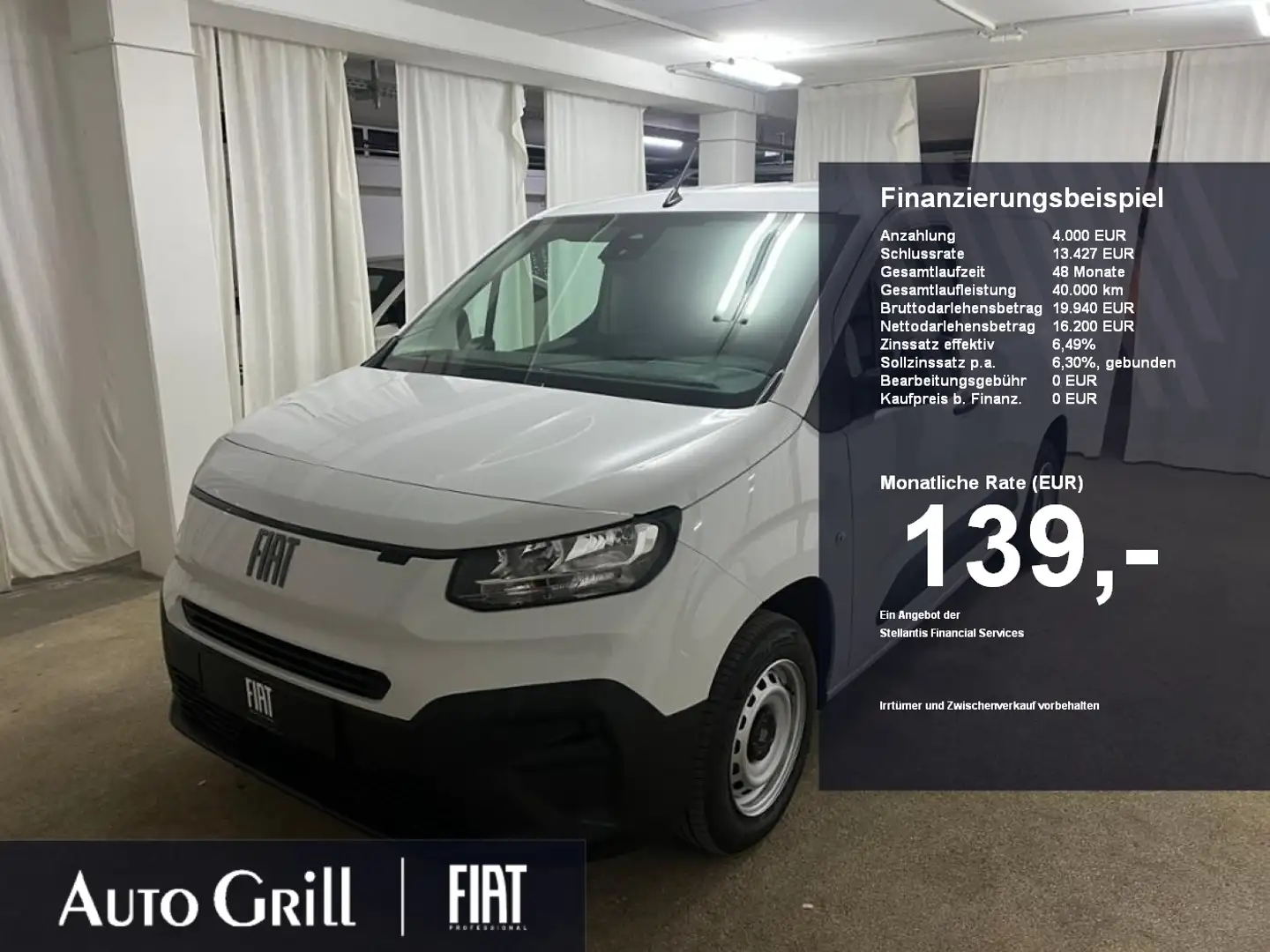 Fiat Doblo L1 EasyPro Ersatzrad Schiebetüre PDC Wit - 1