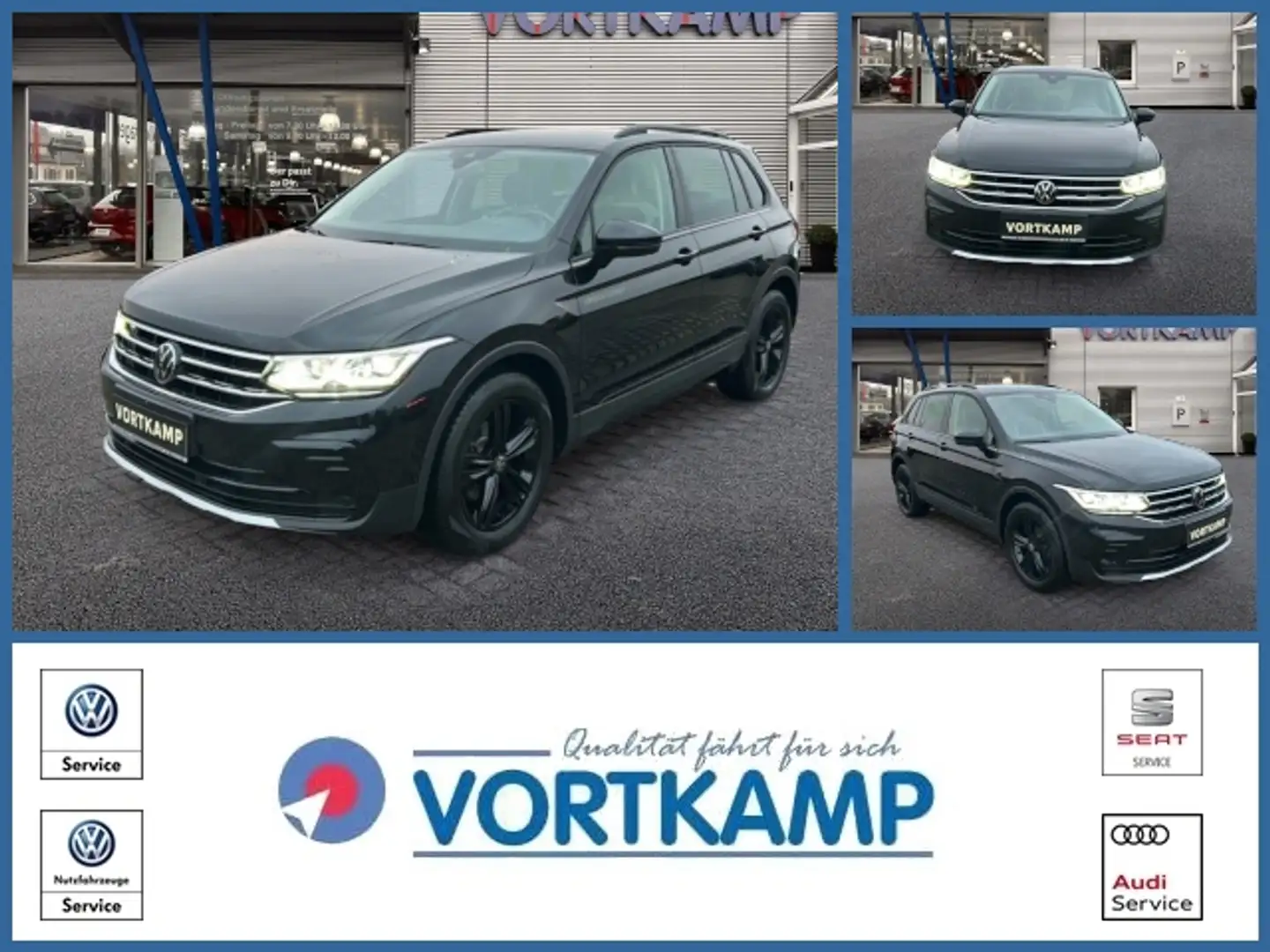 Volkswagen Tiguan 2.0 TDI DSG AHK IQ-Light 360-Grad-Kamera Schwarz - 1