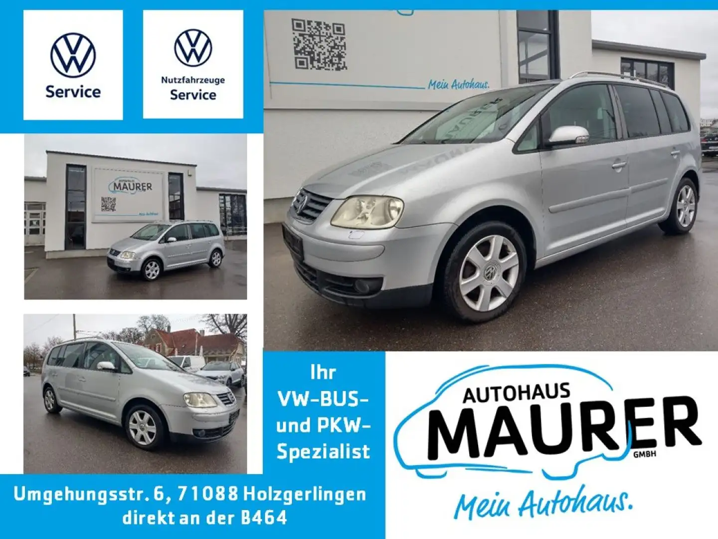 Volkswagen Touran Highline 2,0 TDI Climatronic Sitzheizung Silber - 1