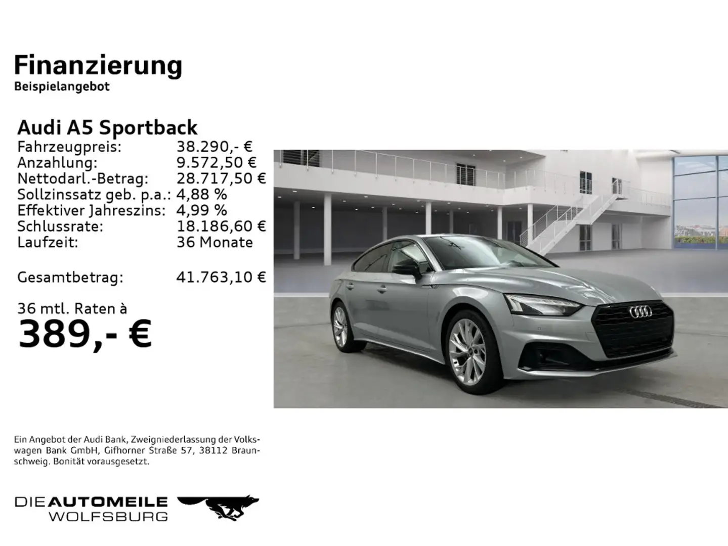Audi A5 40TFSI S tronic advanced MATRIX/NAV Silber - 2