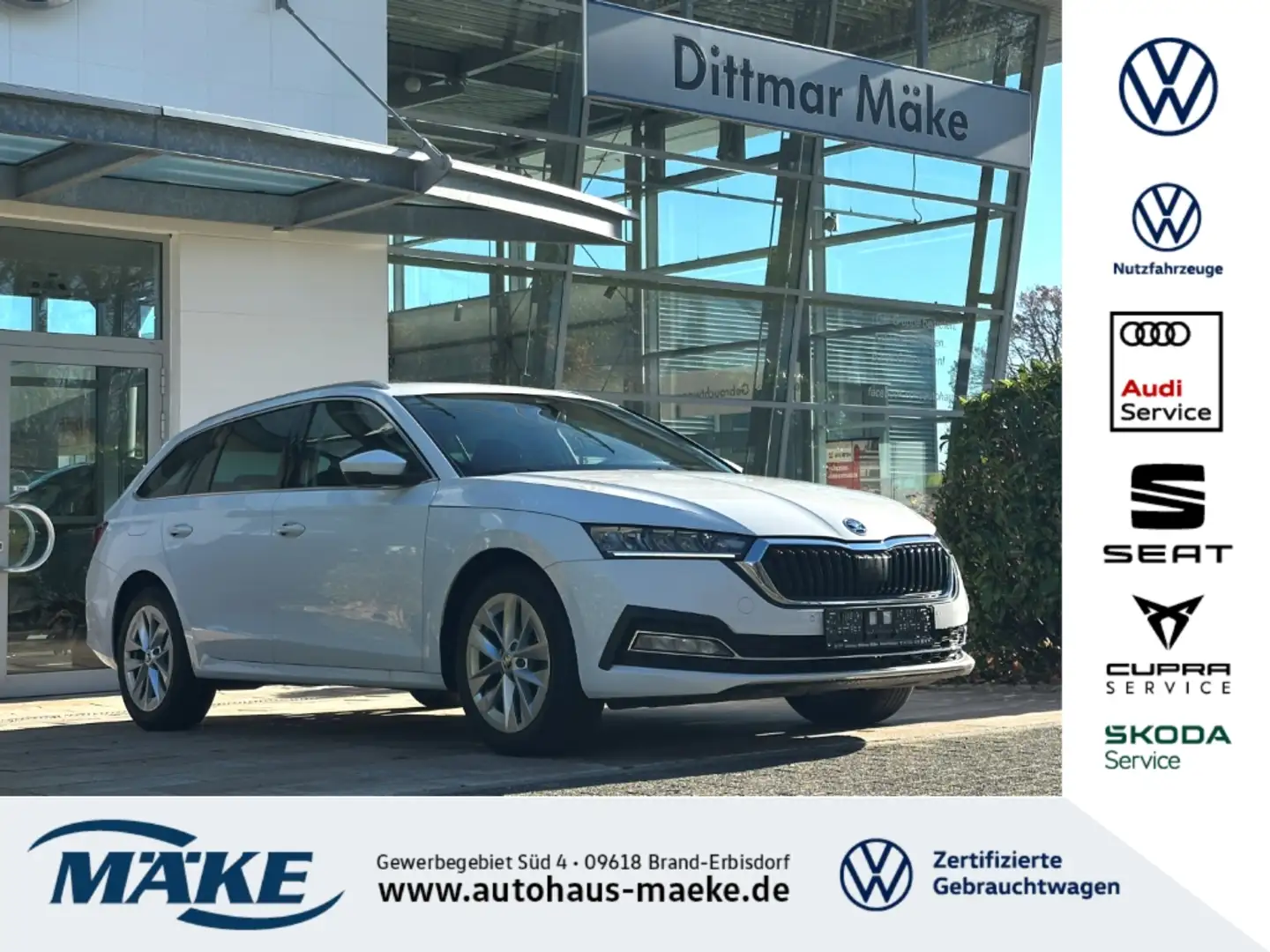 Skoda Octavia Combi Style 2.0 TDI DSG ACC HUD LED STDHZG Weiß - 1