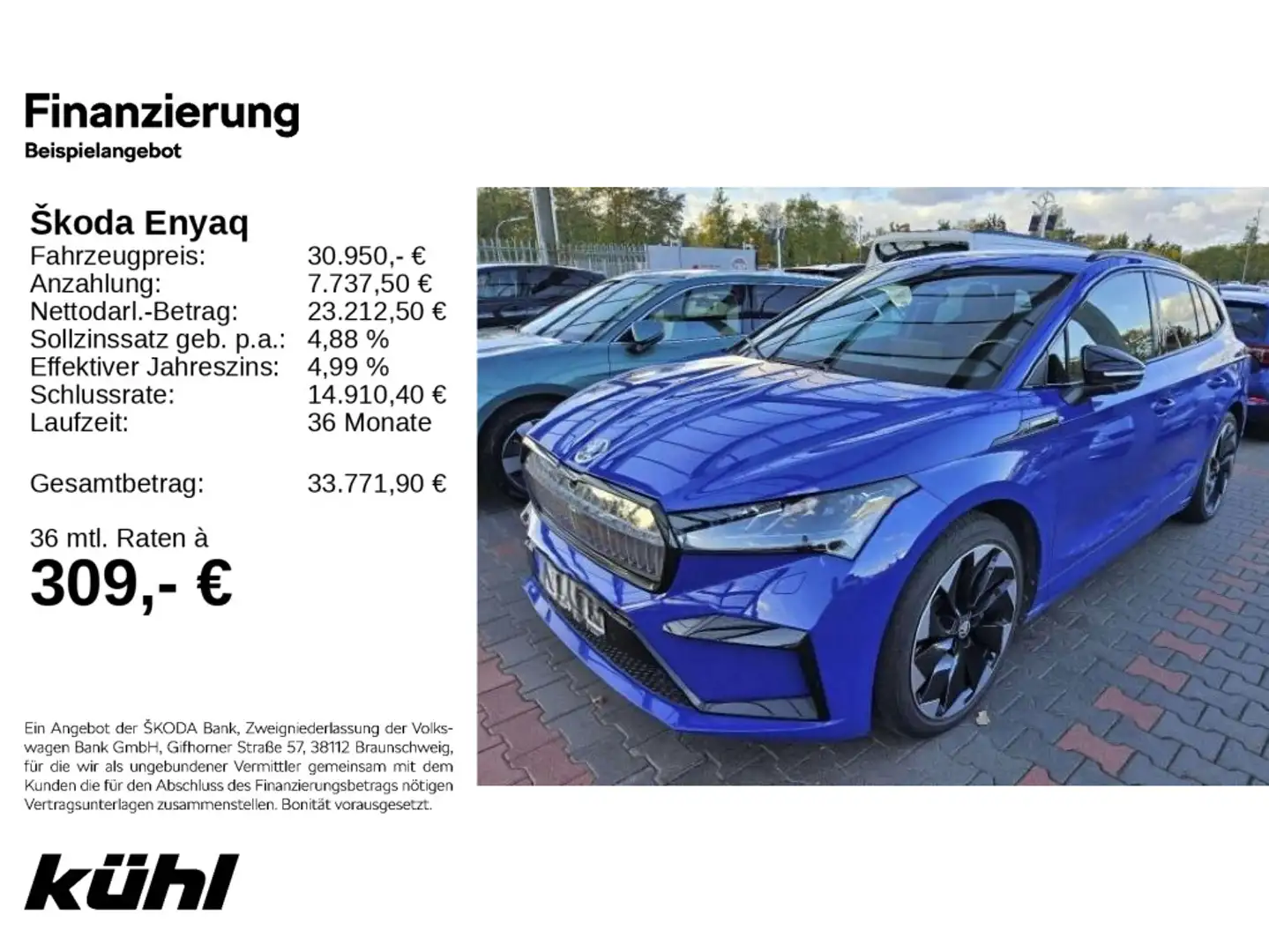 Skoda Enyaq iV 80 Sportline LED/ACC/Kamera/Navi/AHK Azul - 1