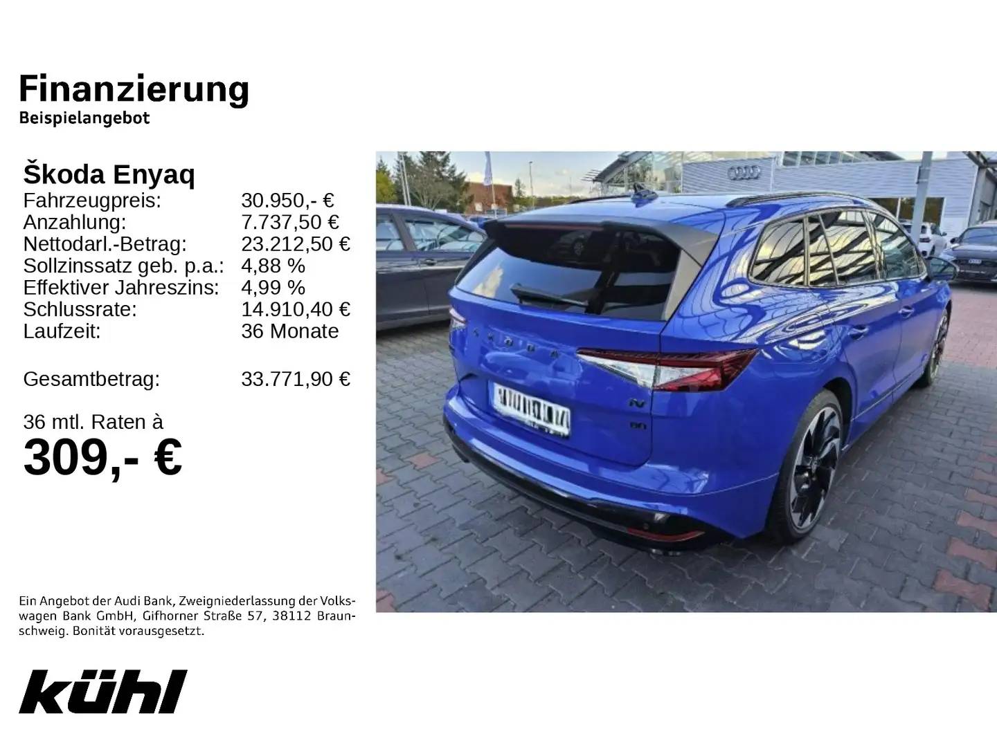 Skoda Enyaq iV 80 Sportline LED/ACC/Kamera/Navi/AHK Azul - 2