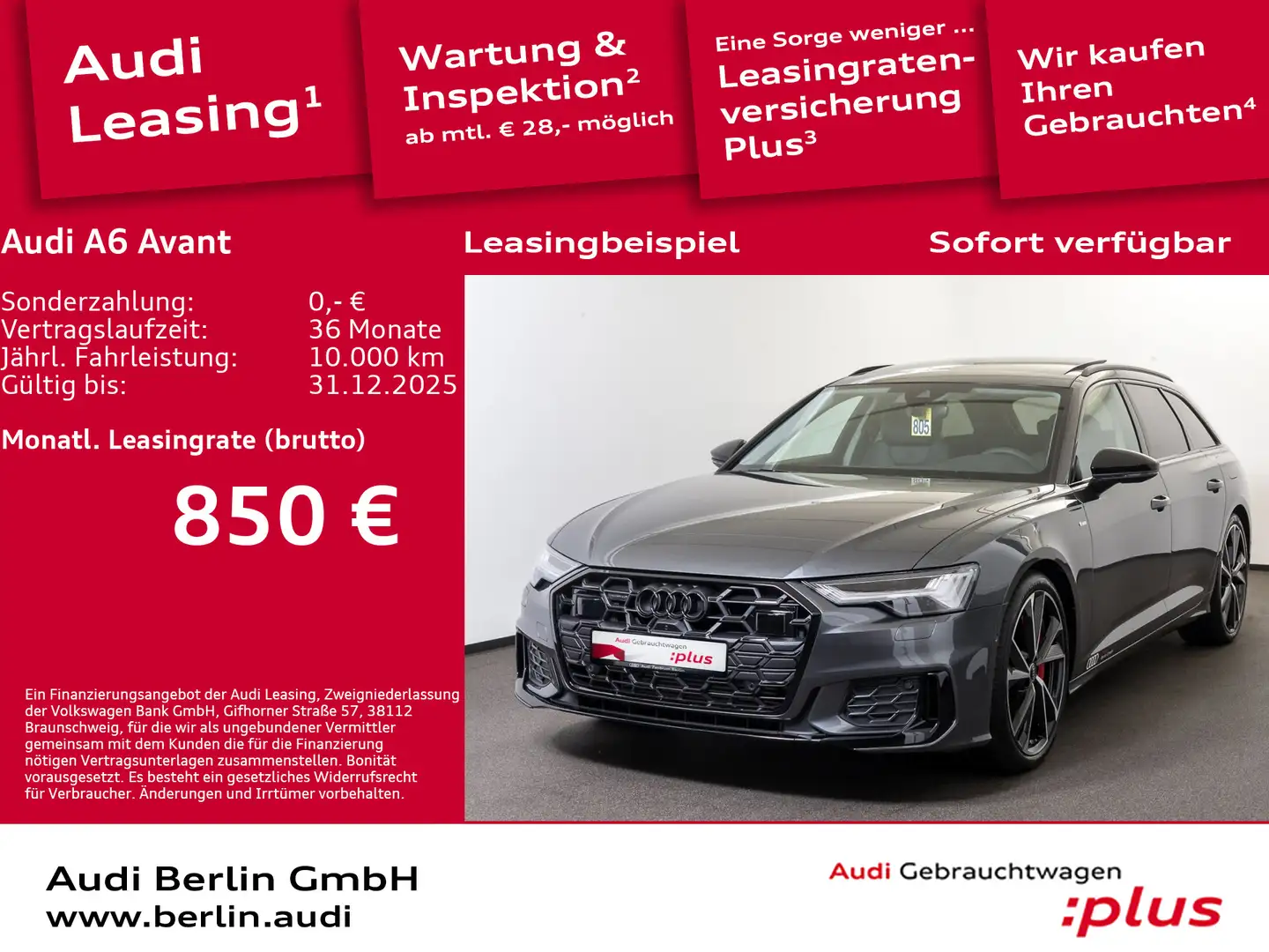 Audi A6 S line 55 TFSI e quattro S tronic Grau - 1