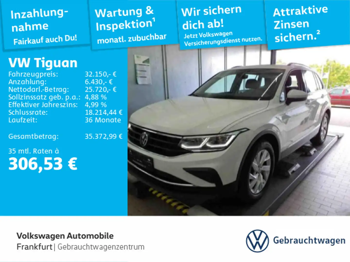 Volkswagen Tiguan 2.0 TSI DSG 4Motion Life Navi LEDMatrix D Weiß - 1