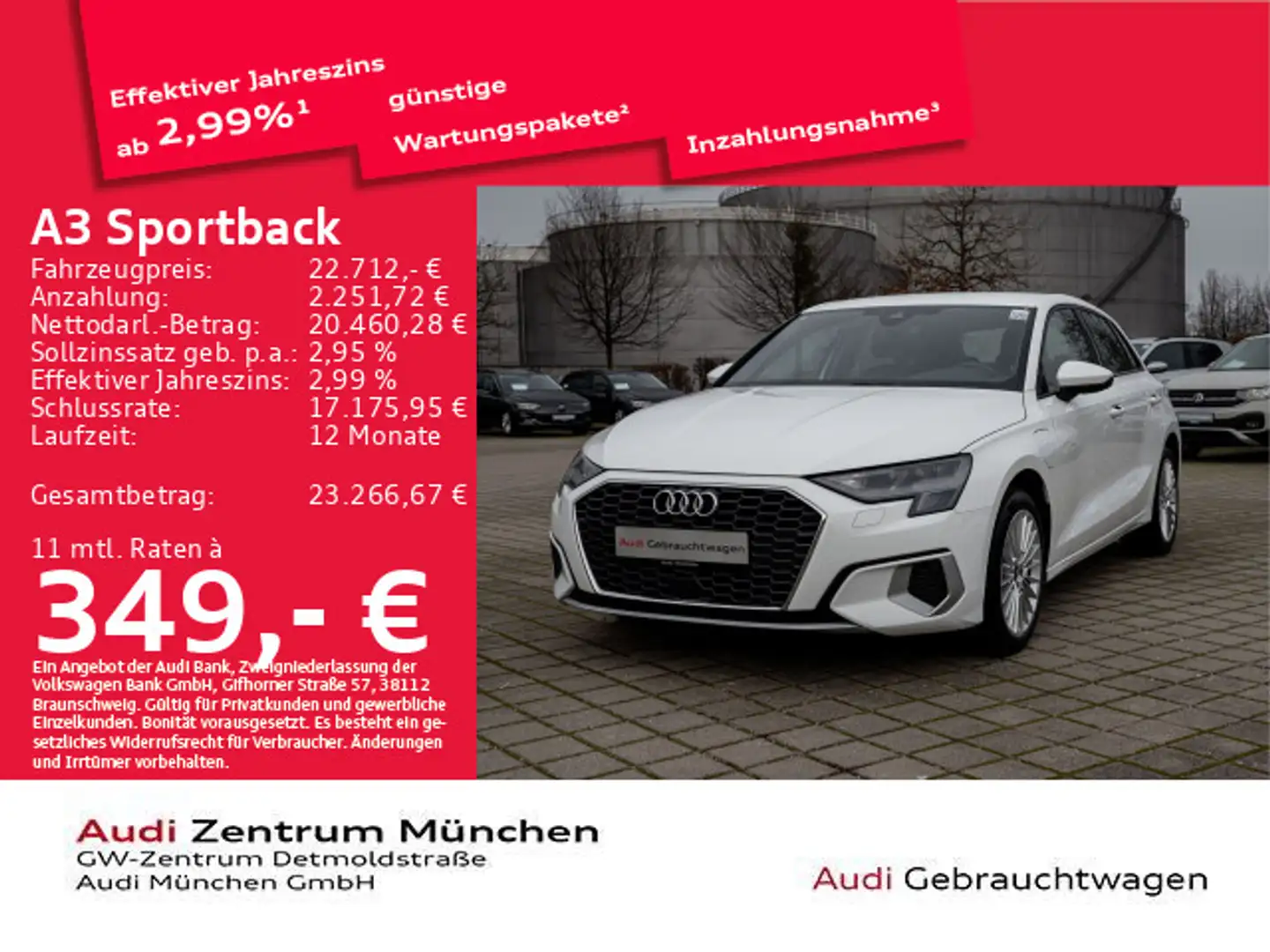Audi A3 40 TFSI e S tronic advanced Navi+ Weiß - 1