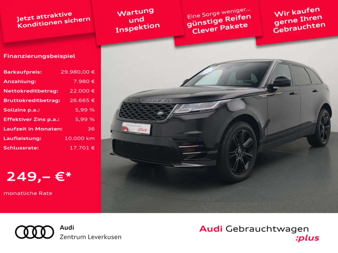 Land Rover Range Rover Velar D180 R-Dynamic NAVI PDC LED Noir - 1