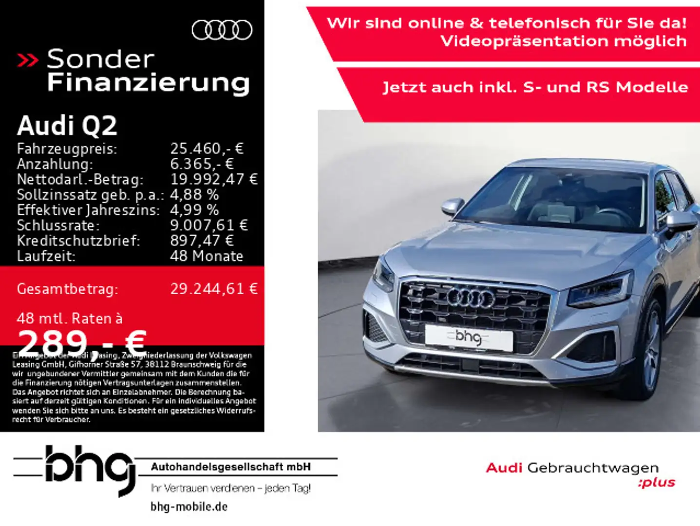 Audi Q2 30 TFSI advanced AHK KomfortPlus ACC adapt. S Argento - 1