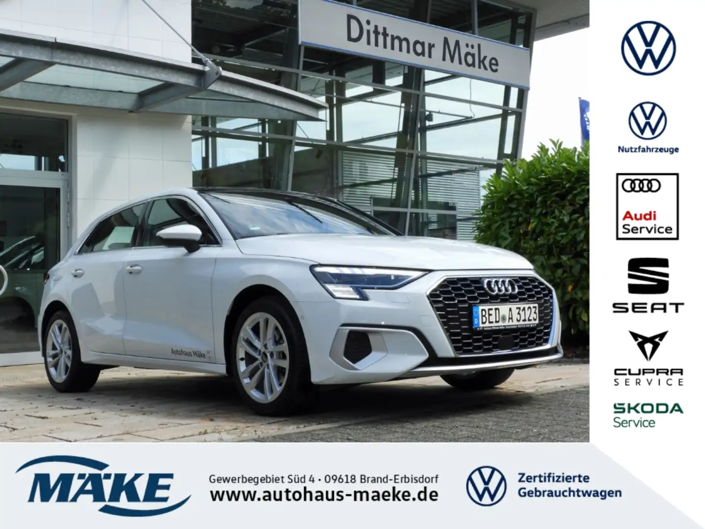 Audi A3 Sportback advanced 35 TFSI S-tronic Matrix Pano Biały - 1