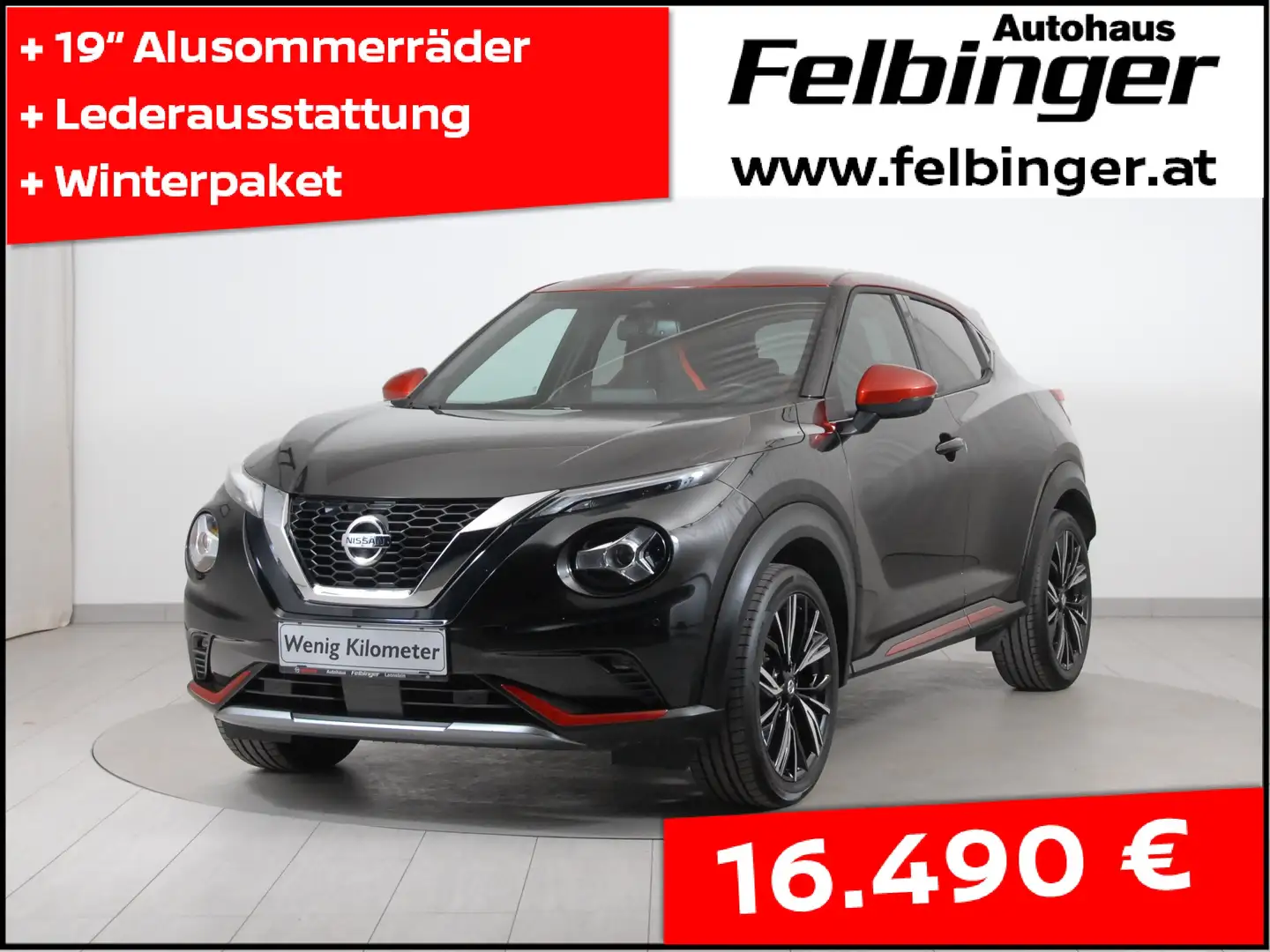 Nissan Juke N-Design 1.0 DIG-T *Leder, Navi, Tech-Paket* Schwarz - 1