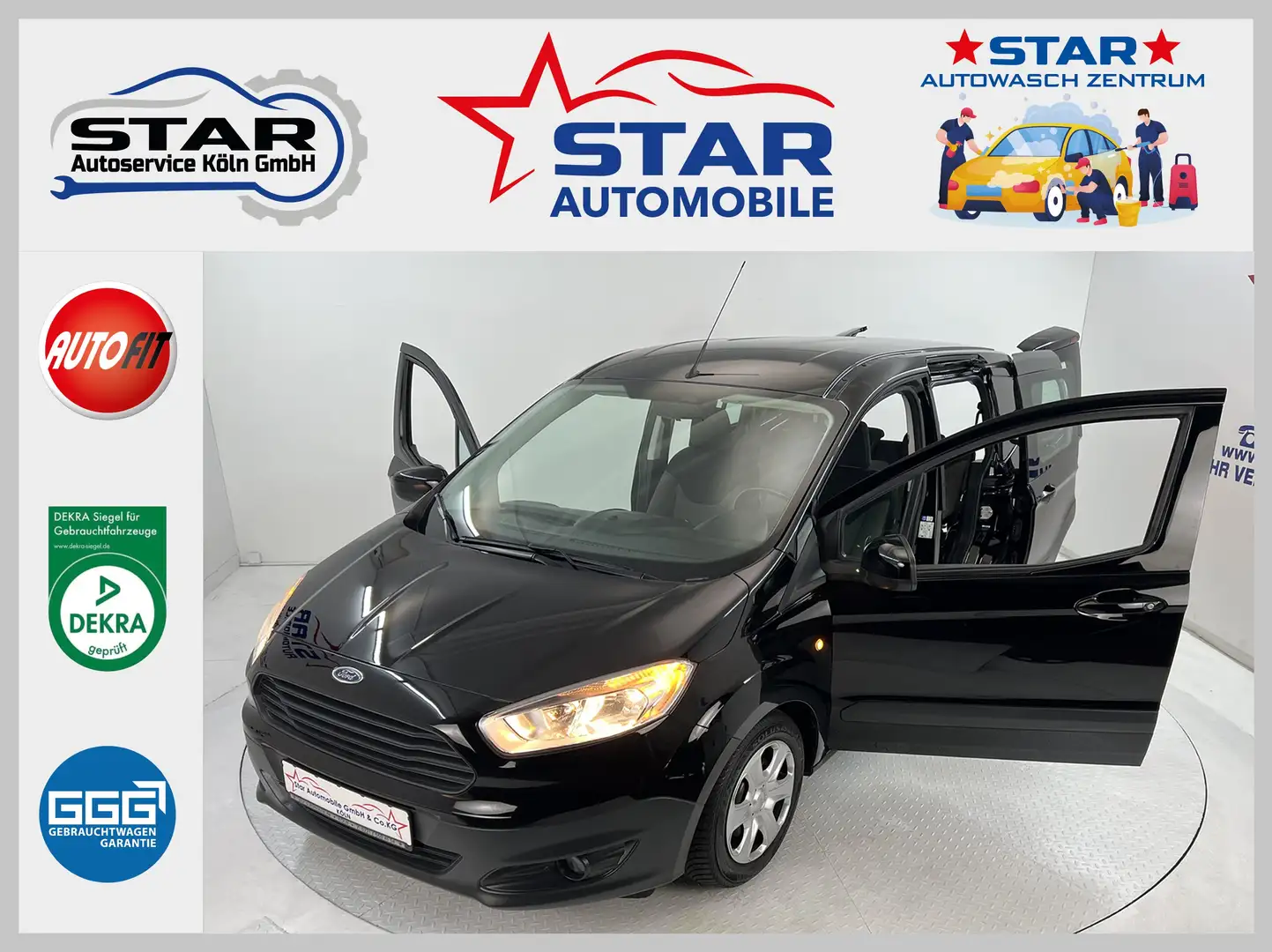 Ford Transit Courier TransitCourier 1,5TDCi 55kW Bluetooth USB Klima E6 Schwarz - 1