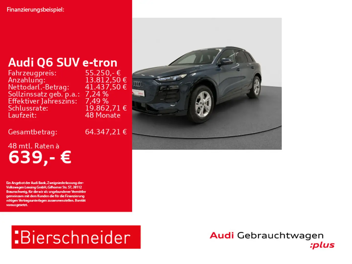 Audi Sonstige Q6 e-tron advanced 19 LED ACC 360 TECH Blau - 1