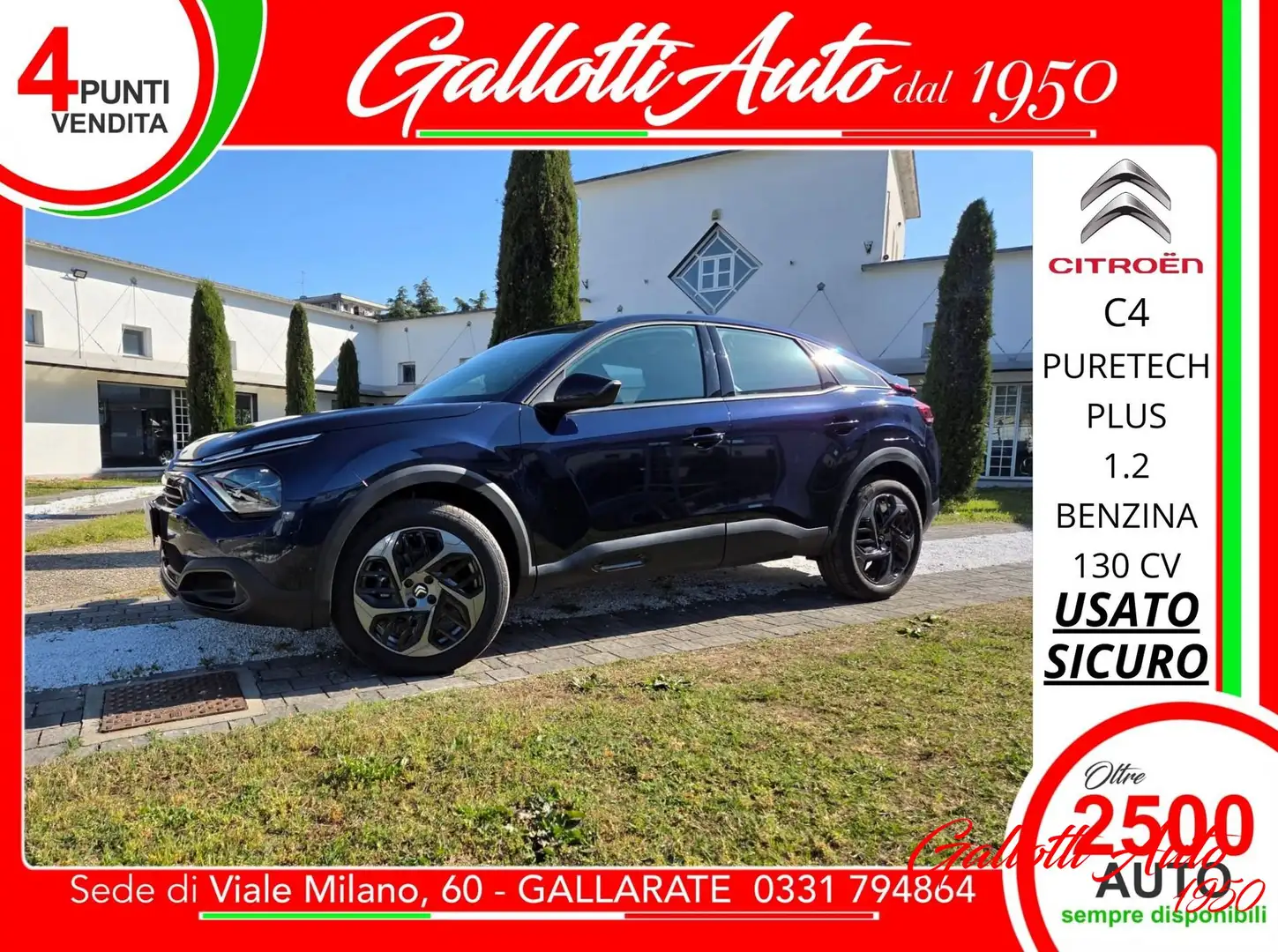 Citroen C4 PureTech 130 S&S Plus-NESSUN OBBL. FIN. Bleu - 1