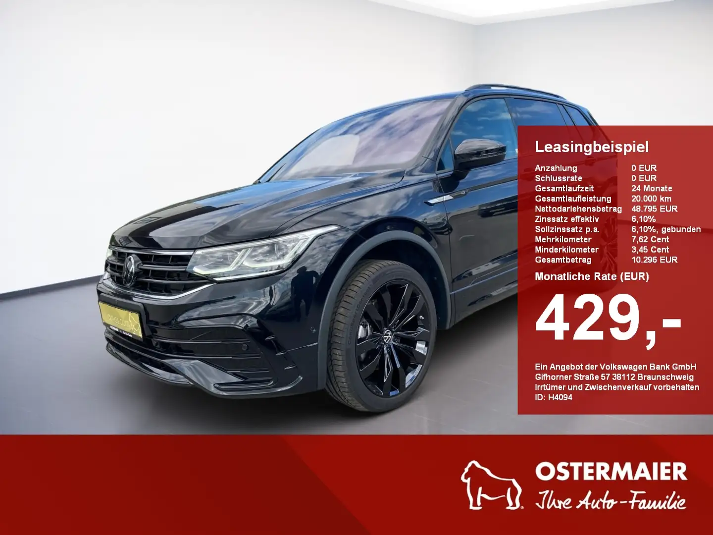 Volkswagen Tiguan Allspace R-LINE 2.0TSI 245PS DSG 4M NP.88T ACC.5J-G.AREA-VI Zwart - 1