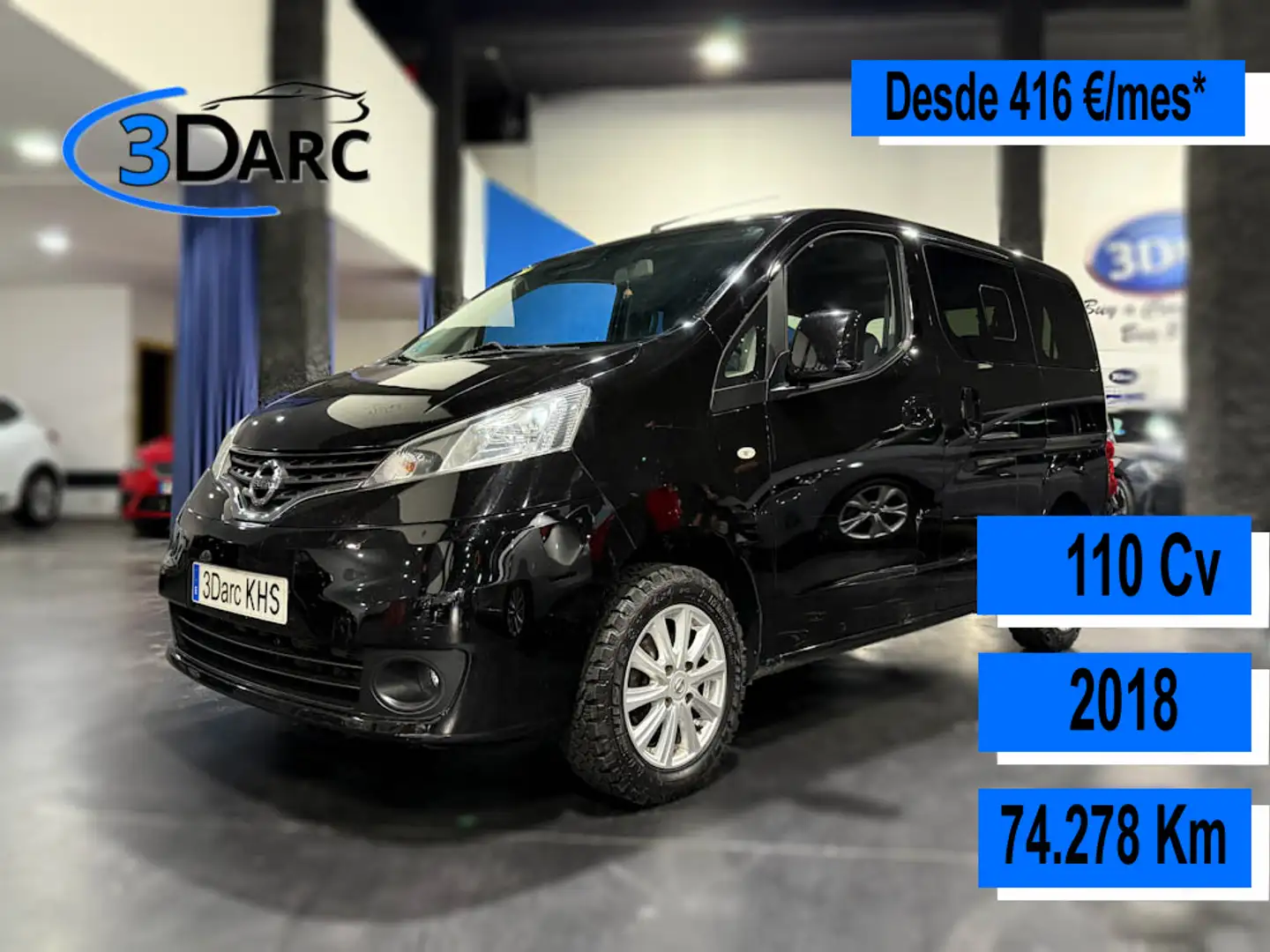Nissan NV200 Combi 7 1.5dCi A/C Gas Comfort Чорний - 1