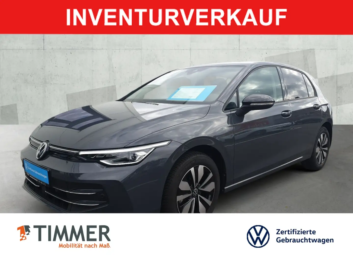 Volkswagen Golf VIII 1.5 eTSI DSG GOAL *AHK *LED *RKAM *ACC *NAVI Grau - 1