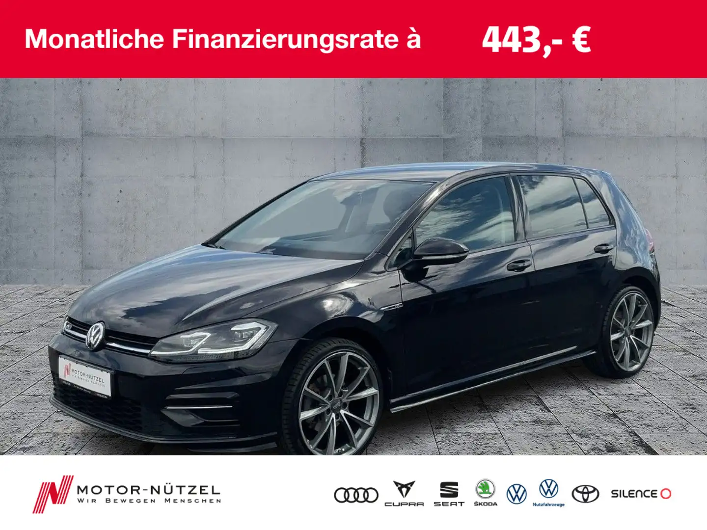 Volkswagen Golf VII1.5TSI DSG R-LINE LED+NAV+ACC+RFK+STDHZG Zwart - 1