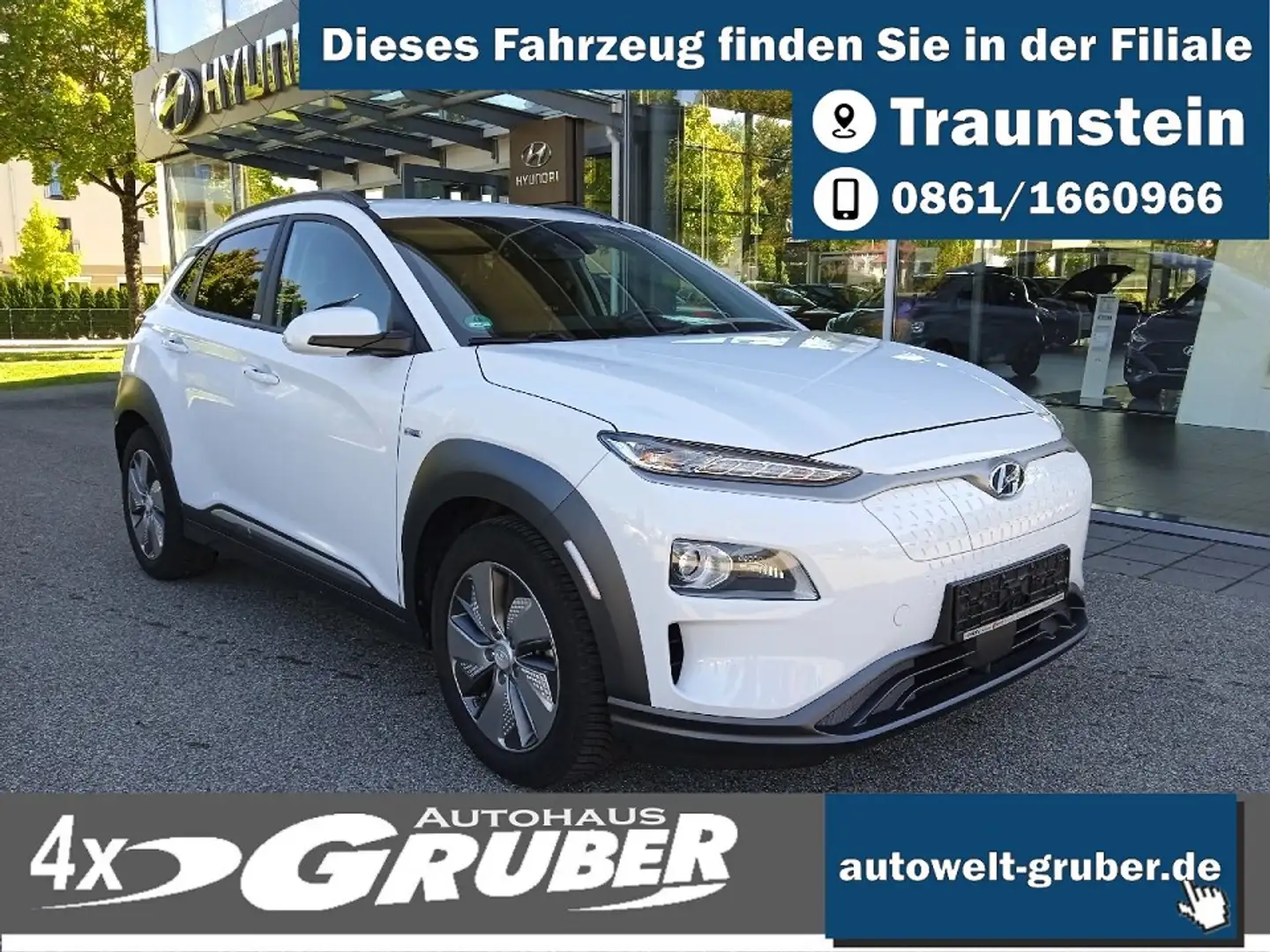 Hyundai KONA EV 64KW Style+Teilleder+Navigationspaket Blanc - 1